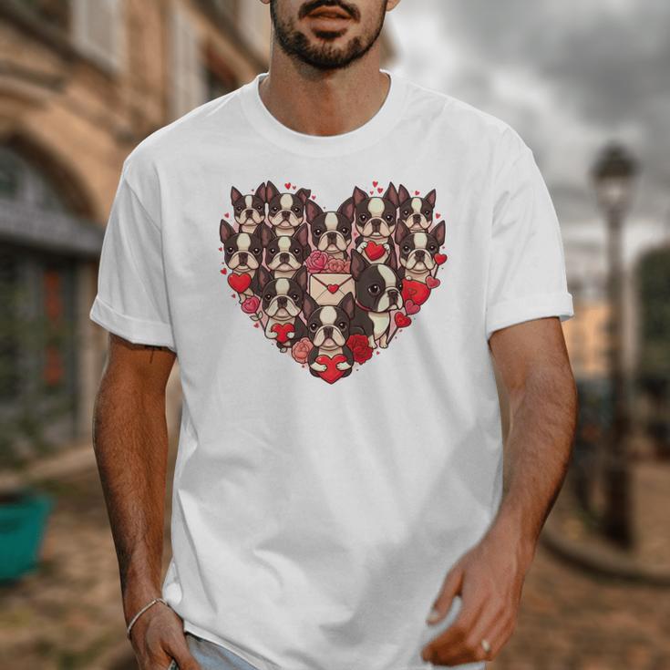 Boston Terrier Heart Valentine Boston Terrier Unisex T-Shirt, funny design