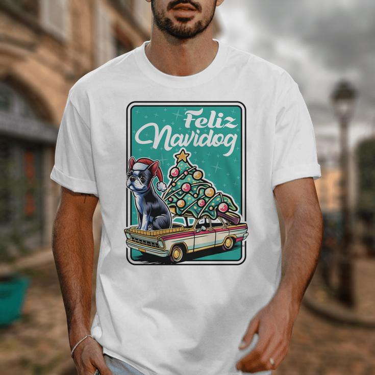 Boston Terrier Merry Christmas Tree Truck Dog X-Mas Unisex T-Shirt, Boston Terrier Christmas Gifts, funny design