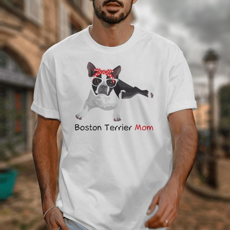 Boston Terrier Mom Bandana Boston Terrier Dog Unisex T-Shirt, Couple Gifts, Mom Gifts, Boston Terrier Mom Gifts, funny design