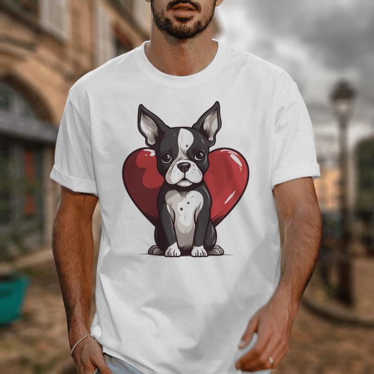 Boston Terrier Mom Dad Bostie Dog Lover Valentines Day Unisex T-Shirt, Couple Gifts, Mom Gifts, Boston Terrier Dad Gifts, Boston Terrier Mom Gifts, funny design