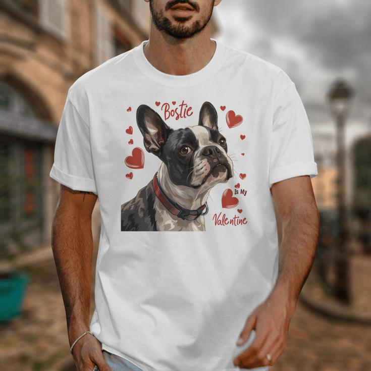 Boston Terrier Is My Valentine Cute Pet Dog Owner Valentine Unisex T-Shirt, funny design