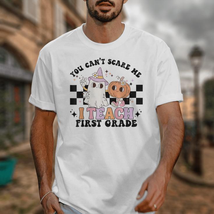 You Cant Scare Me I Teach First Grade Teacher Halloween Unisex T-Shirt, First Grade Teacher Gifts, funny design You Cant Scare Me I Teach First Grade Teacher Halloween Unisex T-Shirt, First Grade Teacher Gifts, funny design