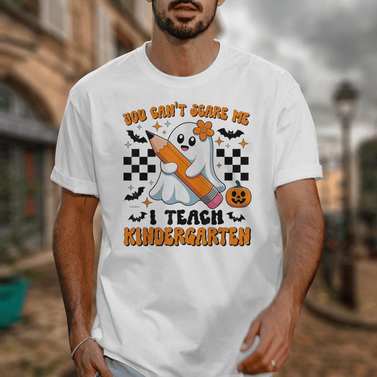 You Can't Scare Me I Teach Kindergarten Teacher Halloween Unisex T-Shirt, funny design