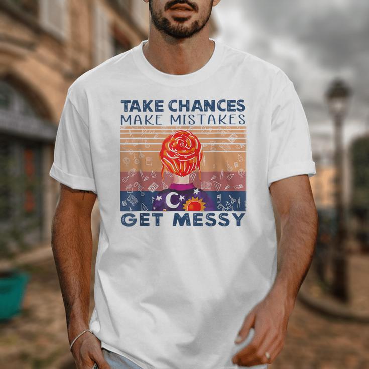 Take Chances Make Mistakes Get Messy Vintage Teacher Life Unisex T-Shirt, funny design Take Chances Make Mistakes Get Messy Vintage Teacher Life Unisex T-Shirt, funny design