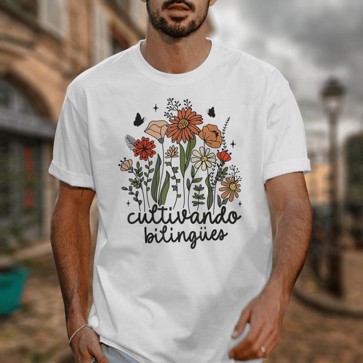Cultivando Bilingues Dual Language Crew Bilingual Teacher Men Women Girls Kids Unisex T-Shirt, funny design