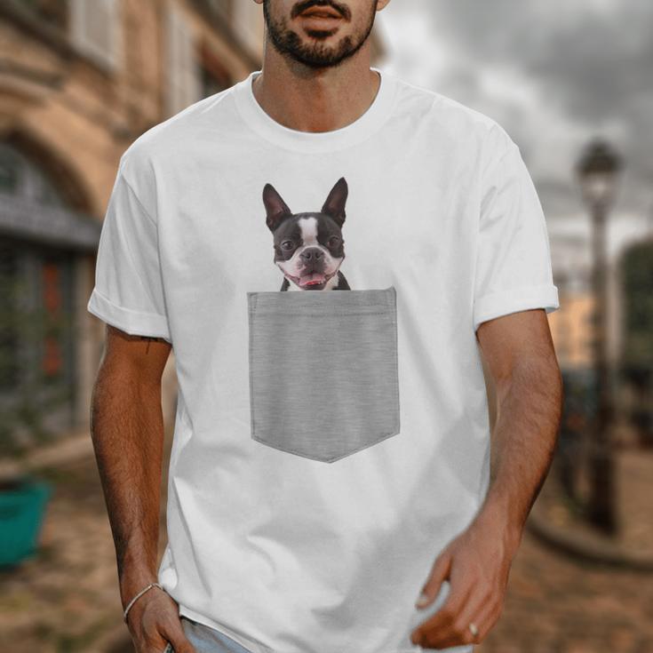 Dog In Your Pocket Boston Terrier For Men Women Girls Kids Unisex T-Shirt, funny design