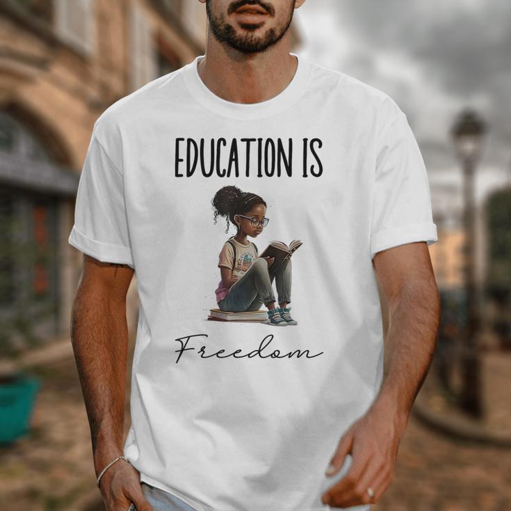 Education Is Freedom Teacher Books Black History Month Unisex T-Shirt, History Teacher Gifts, funny design