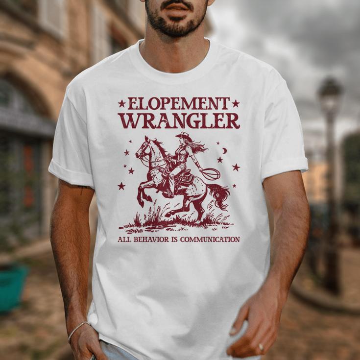 Elopement Wrangler Teacher ABA Behavior Support Cowboy Unisex T-Shirt, funny design