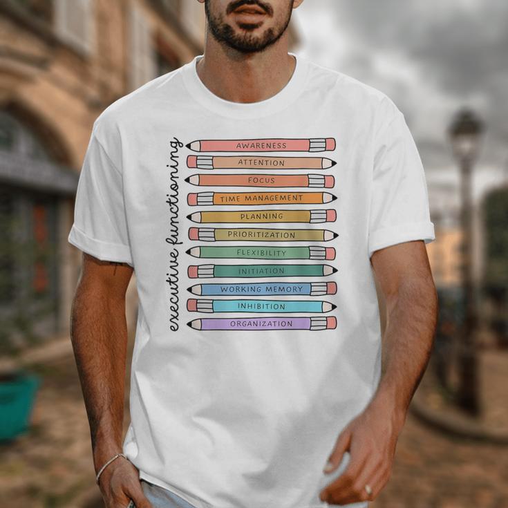 Executive Functioning Skills Back To School Sped Teacher SLP Unisex T-Shirt, funny design Executive Functioning Skills Back To School Sped Teacher SLP Unisex T-Shirt, funny design