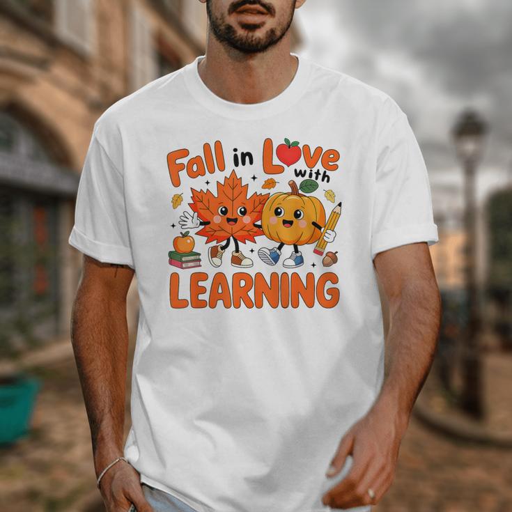 Fall In Love With Learning Thanksgiving Teacher Student Kids Unisex T-Shirt, funny design Fall In Love With Learning Thanksgiving Teacher Student Kids Unisex T-Shirt, funny design
