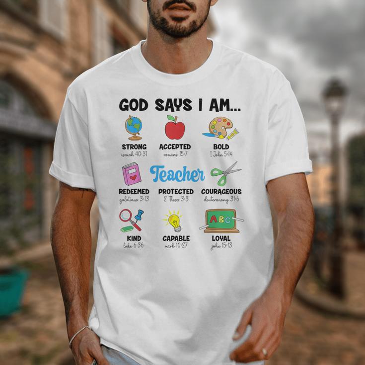 God Says Im Teacher Christian Back To School Religious Unisex T-Shirt, funny design God Says Im Teacher Christian Back To School Religious Unisex T-Shirt, funny design
