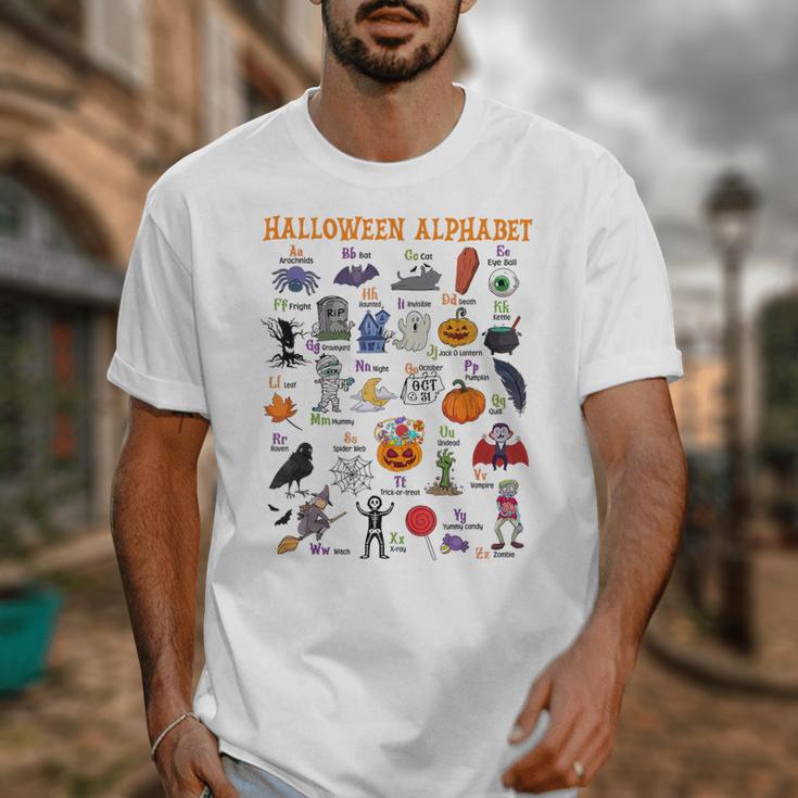Halloween Alphabet ABCs Learning Kindergarten Teacher Unisex T-Shirt, funny design