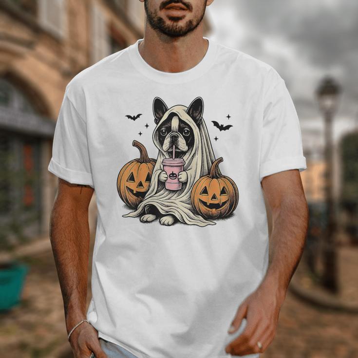 Halloween Boston Terrier Ghost Unisex T-Shirt, Boston Terrier Ghost Gifts, Boston Terrier Halloween Gifts, funny design