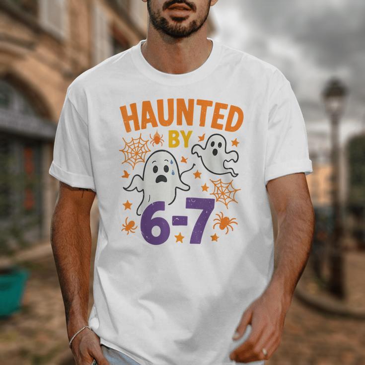 Haunted 67 Ghost Math Teacher Halloween Costume Math Pun Unisex T-Shirt, funny design Haunted 67 Ghost Math Teacher Halloween Costume Math Pun Unisex T-Shirt, funny design