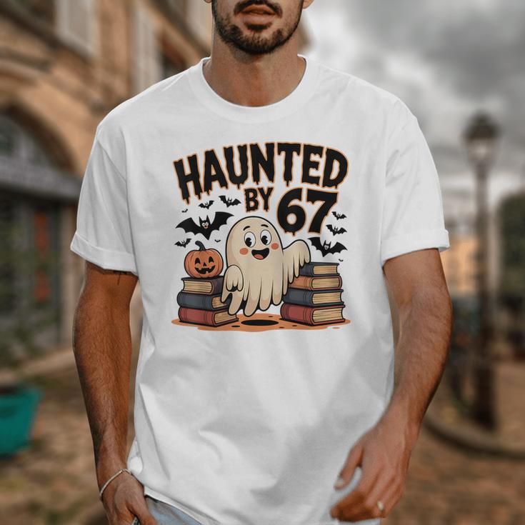 Haunted By 67 Teacher Ghost Pumpkin Halloween Costum Unisex T-Shirt, funny design Haunted By 67 Teacher Ghost Pumpkin Halloween Costum Unisex T-Shirt, funny design