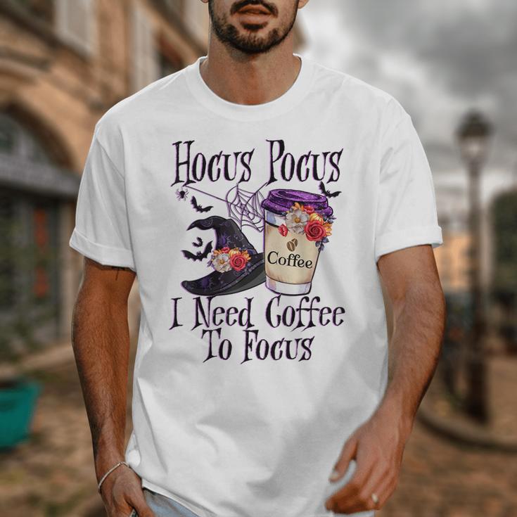 Hocus Pocus I Need Coffee To Focus Halloween Teacher Unisex T-Shirt, funny design