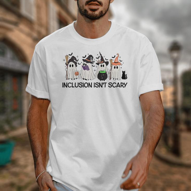 Inclusion Isn't Scary Boo Ghost Halloween Sped Teacher Unisex T-Shirt, funny design