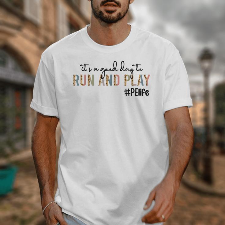 It's a Good Day To Run And Play Leopard PE Teacher Life Unisex T-Shirt, Pe Teacher Gifts, funny design It's a Good Day To Run And Play Leopard PE Teacher Life Unisex T-Shirt, Pe Teacher Gifts, funny design