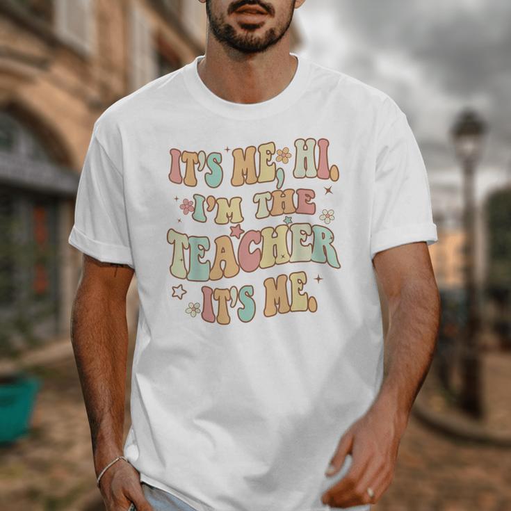 It's Me Hi I'm The Teacher It's Me Groovy Teacher Unisex T-Shirt, Groovy Teacher Gifts, funny design It's Me Hi I'm The Teacher It's Me Groovy Teacher Unisex T-Shirt, Groovy Teacher Gifts, funny design
