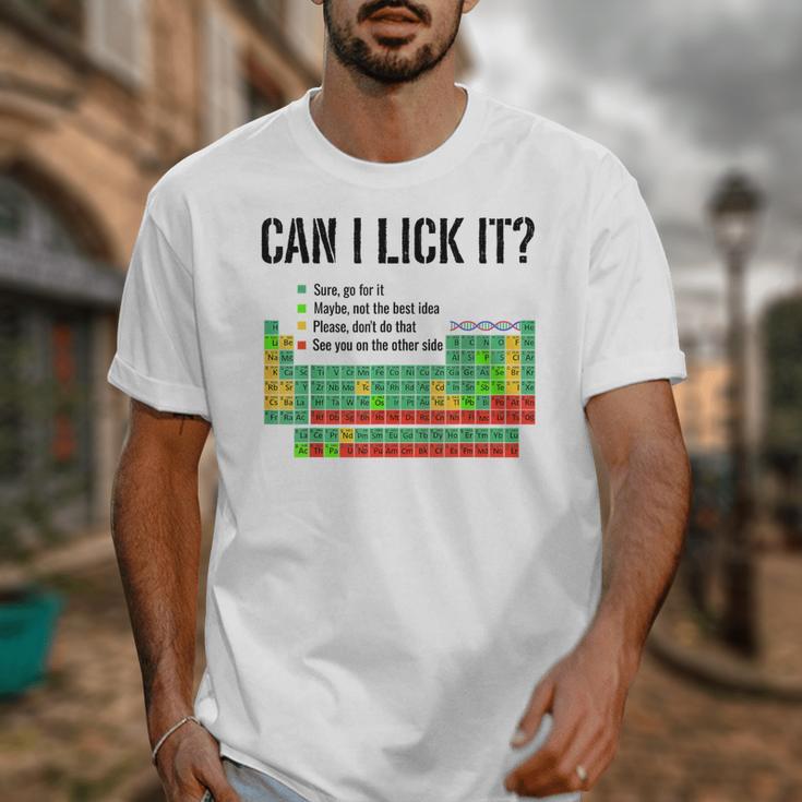 Can I Lick It Periodic Table Chart Science Teacher Unisex T-Shirt, Science Teacher Gifts, funny design Can I Lick It Periodic Table Chart Science Teacher Unisex T-Shirt, Science Teacher Gifts, funny design