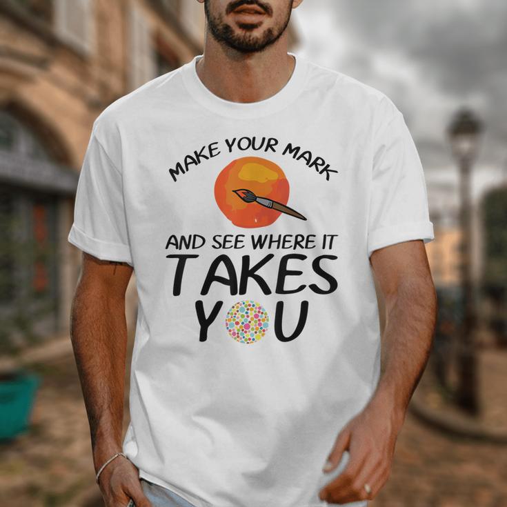 Make Mark Paintbrush International Dot Day Art Teacher Unisex T-Shirt, funny design Make Mark Paintbrush International Dot Day Art Teacher Unisex T-Shirt, funny design