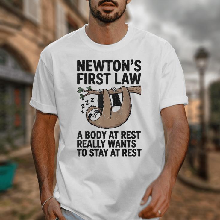 Newtons First Law Physics Jokes Science Teacher Unisex T-Shirt, Science Teacher Gifts, funny design Newtons First Law Physics Jokes Science Teacher Unisex T-Shirt, Science Teacher Gifts, funny design