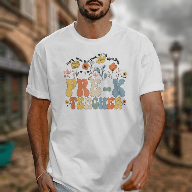 Pre-k Teacher Appreciation Teaching Wildflowers Unisex T-Shirt, funny design
