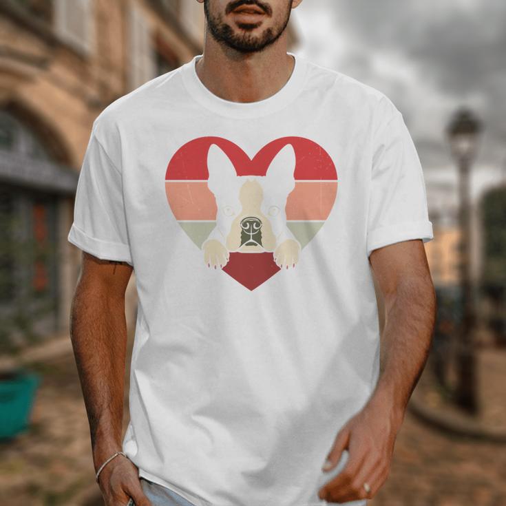 Retro Heart Boston Terrier Dog Vintage Valentine Unisex T-Shirt, funny design