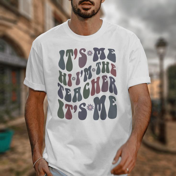 Retro IT'S ME Hi I'm The TEACHER Groovy Testing Squad Pink Unisex T-Shirt, Groovy Teacher Gifts, funny design Retro IT'S ME Hi I'm The TEACHER Groovy Testing Squad Pink Unisex T-Shirt, Groovy Teacher Gifts, funny design