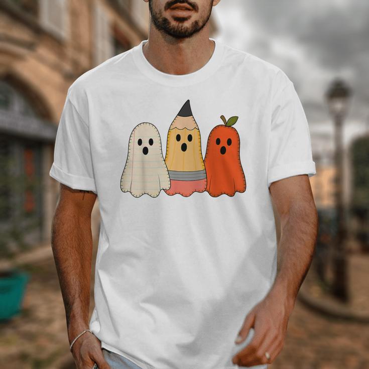 Retro Pencil Ghost Boo Spooky Teacher Halloween Costume Unisex T-Shirt, funny design Retro Pencil Ghost Boo Spooky Teacher Halloween Costume Unisex T-Shirt, funny design
