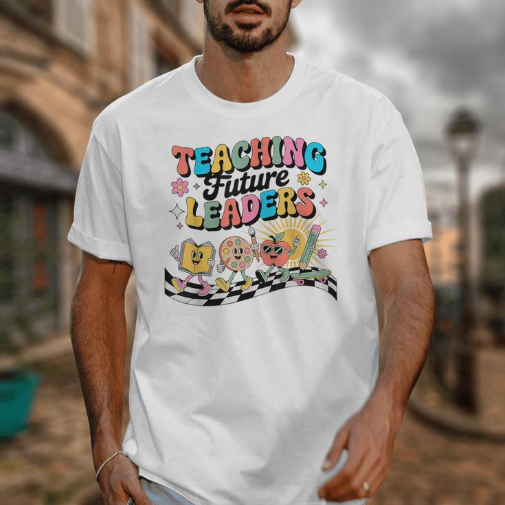 Retro Teaching Future Leaders Groovy Teacher Back To School Unisex T-Shirt, Future Teacher Gifts, Groovy Teacher Gifts, funny design
