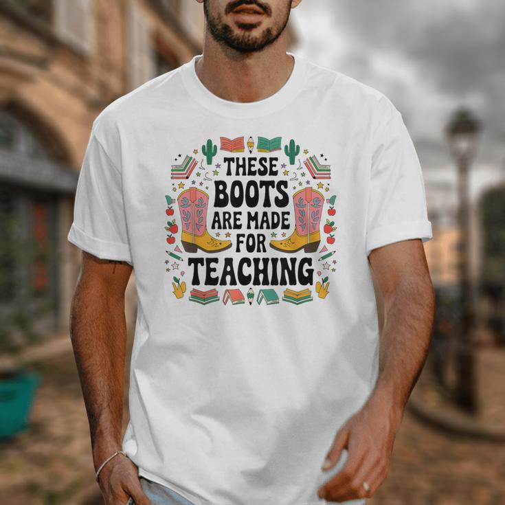 These Boots Are Made Teaching Western Cowboy Teacher Unisex T-Shirt, funny design These Boots Are Made Teaching Western Cowboy Teacher Unisex T-Shirt, funny design
