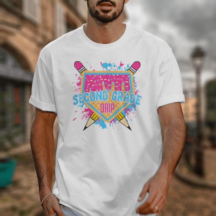 Second Grade Drip Ice Cream Home Plate Baseball Teachers Kid Unisex T-Shirt, funny design Second Grade Drip Ice Cream Home Plate Baseball Teachers Kid Unisex T-Shirt, funny design