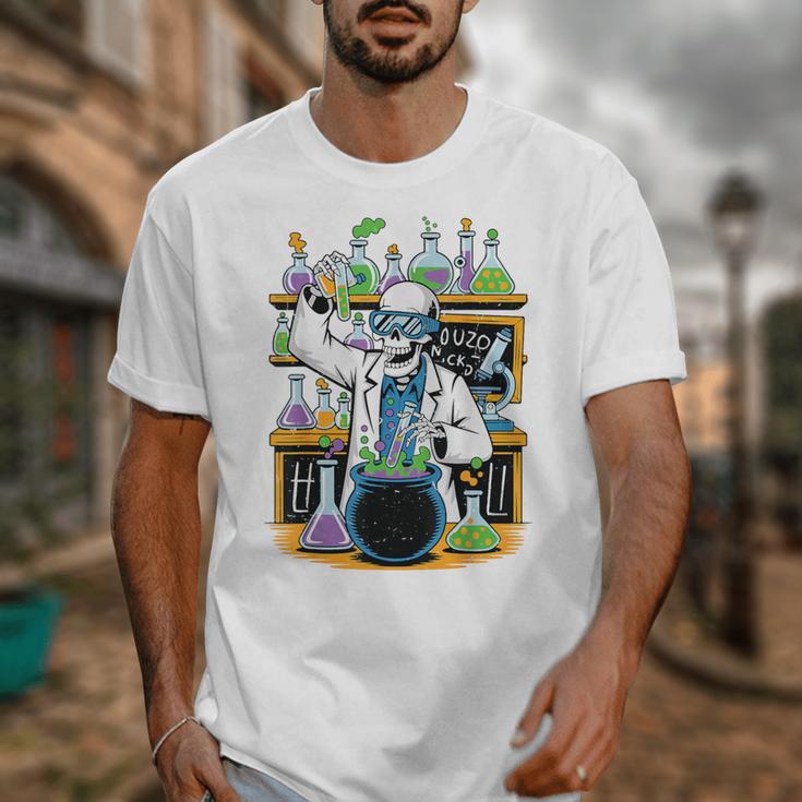 Skeleton Mad Scientist Halloween Costume Science Teacher Unisex T-Shirt, Science Teacher Gifts, funny design Skeleton Mad Scientist Halloween Costume Science Teacher Unisex T-Shirt, Science Teacher Gifts, funny design