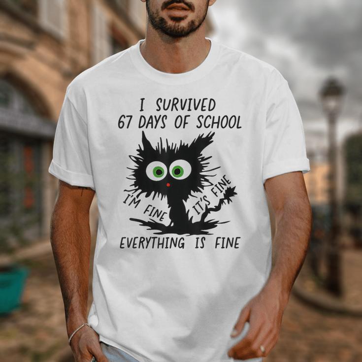 I Survived 67 Days Of School Teachers Students Humor Unisex T-Shirt, funny design