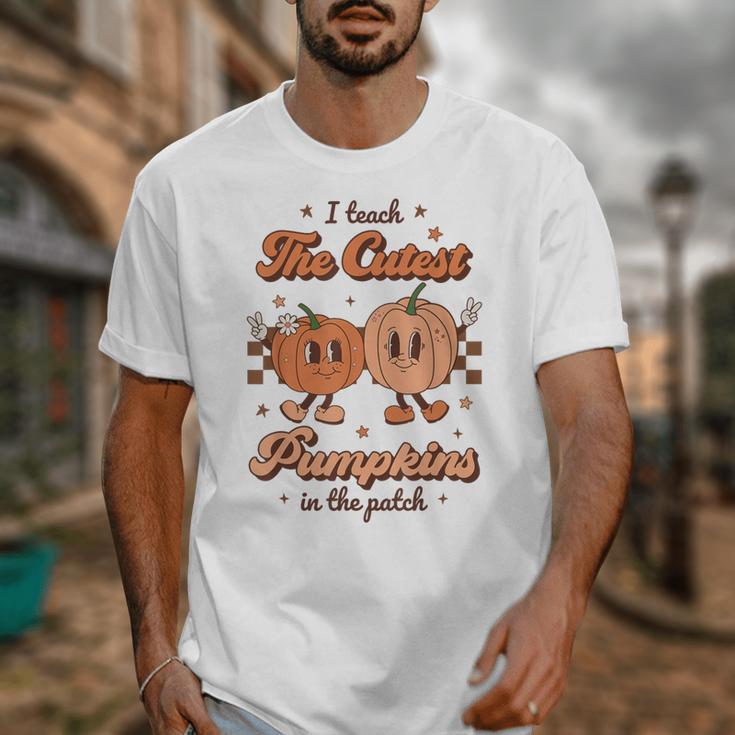 I Teach The Cutest Pumpkins In The Patch Retro Teacher Fall Unisex T-Shirt, funny design I Teach The Cutest Pumpkins In The Patch Retro Teacher Fall Unisex T-Shirt, funny design