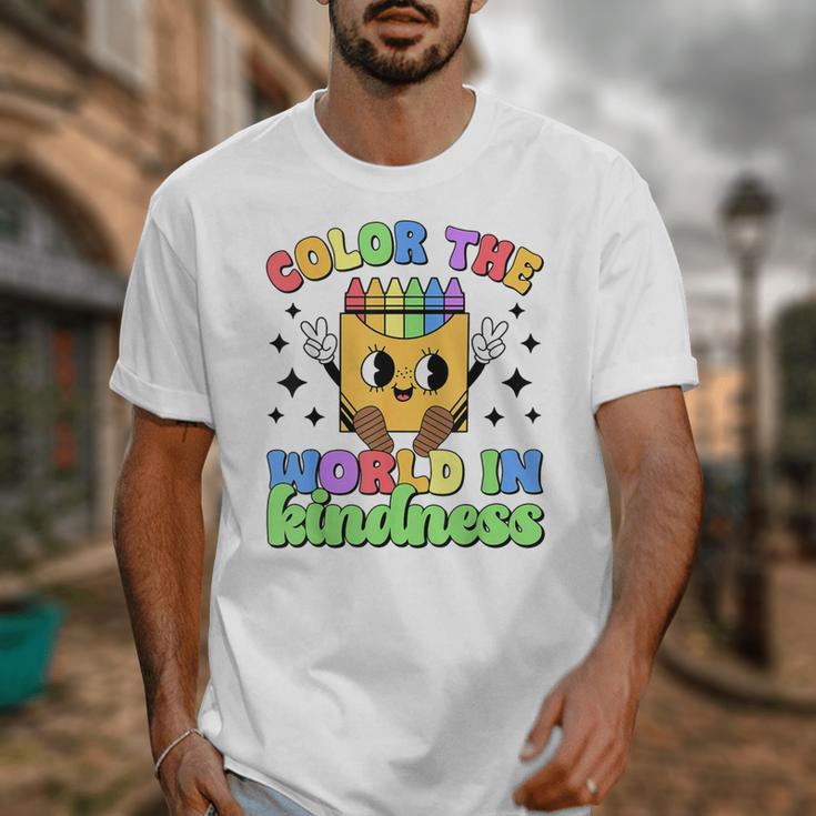 Teacher Back To School Color In Kindness Crayon Pencil Unisex T-Shirt, funny design Teacher Back To School Color In Kindness Crayon Pencil Unisex T-Shirt, funny design