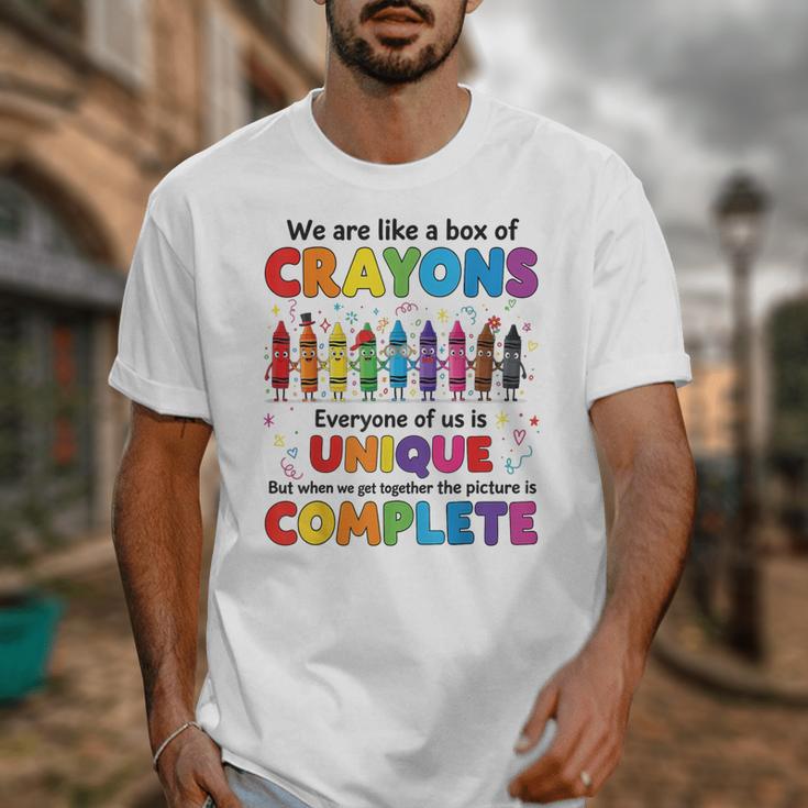 Teacher We Are Like a Box Of Crayons Back To School Unisex T-Shirt, funny design Teacher We Are Like a Box Of Crayons Back To School Unisex T-Shirt, funny design