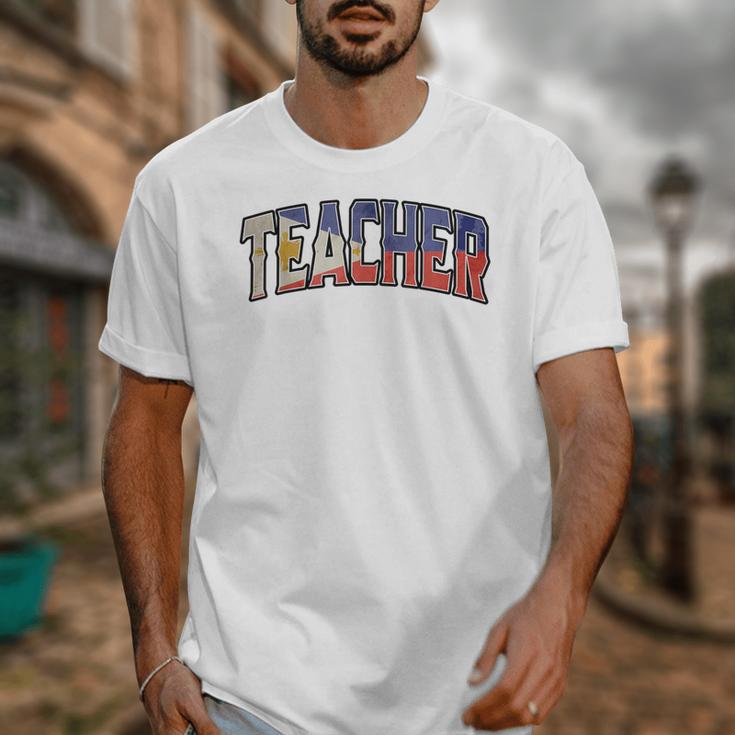 Teacher Filipino Vintage Heritage DNA Flag Unisex T-Shirt, funny design Teacher Filipino Vintage Heritage DNA Flag Unisex T-Shirt, funny design