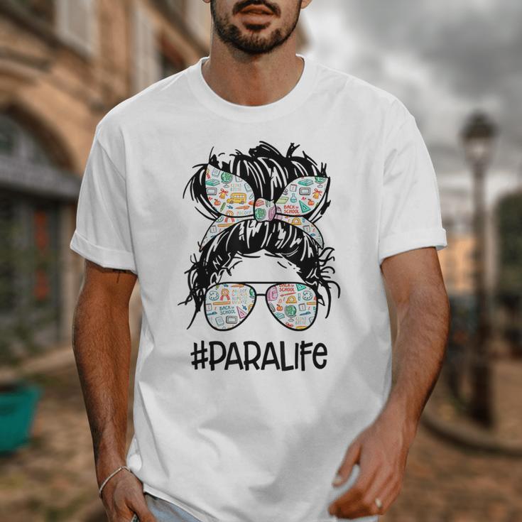 Teacher Para Life Tee Paraprofessional Cute Messy Bun Unisex T-Shirt, funny design Teacher Para Life Tee Paraprofessional Cute Messy Bun Unisex T-Shirt, funny design