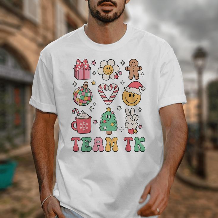 Team TK Teacher Christmas Groovy Smile Face Girl Boy Kid TK Unisex T-Shirt, Groovy Teacher Gifts, funny design Team TK Teacher Christmas Groovy Smile Face Girl Boy Kid TK Unisex T-Shirt, Groovy Teacher Gifts, funny design
