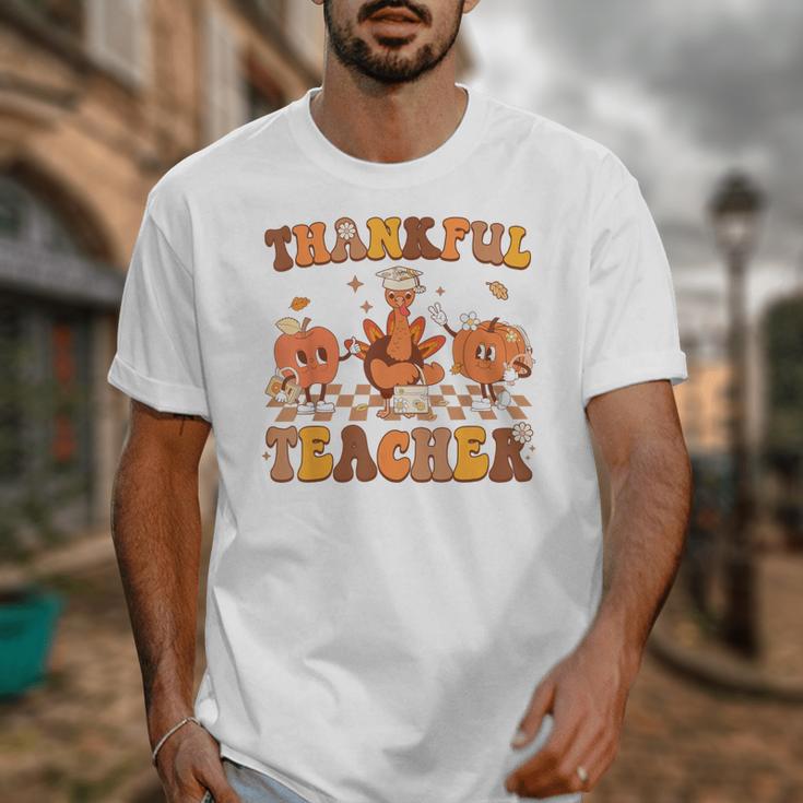 Thankful Teacher Retro Groovy Thanksgiving Fall Women Men Unisex T-Shirt, Groovy Teacher Gifts, funny design Thankful Teacher Retro Groovy Thanksgiving Fall Women Men Unisex T-Shirt, Groovy Teacher Gifts, funny design
