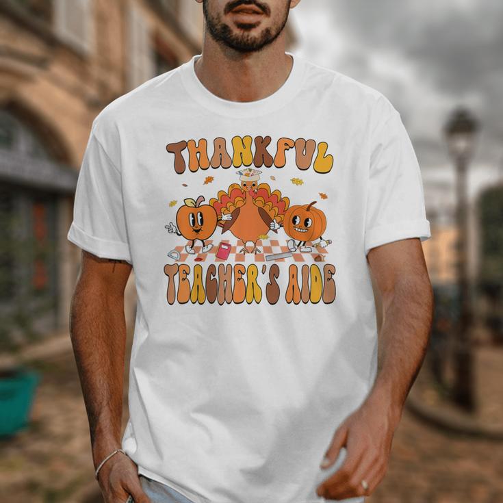 Thankful Teacher's Aide Thanksgiving Autumn Fall Women Men Unisex T-Shirt, funny design
