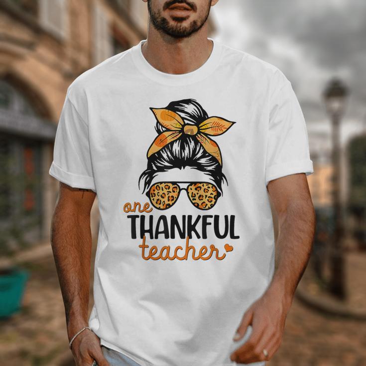 Thanksgiving Shirt Teacher Women Messy Bun Thankful Teacher Unisex T-Shirt, funny design Thanksgiving Shirt Teacher Women Messy Bun Thankful Teacher Unisex T-Shirt, funny design