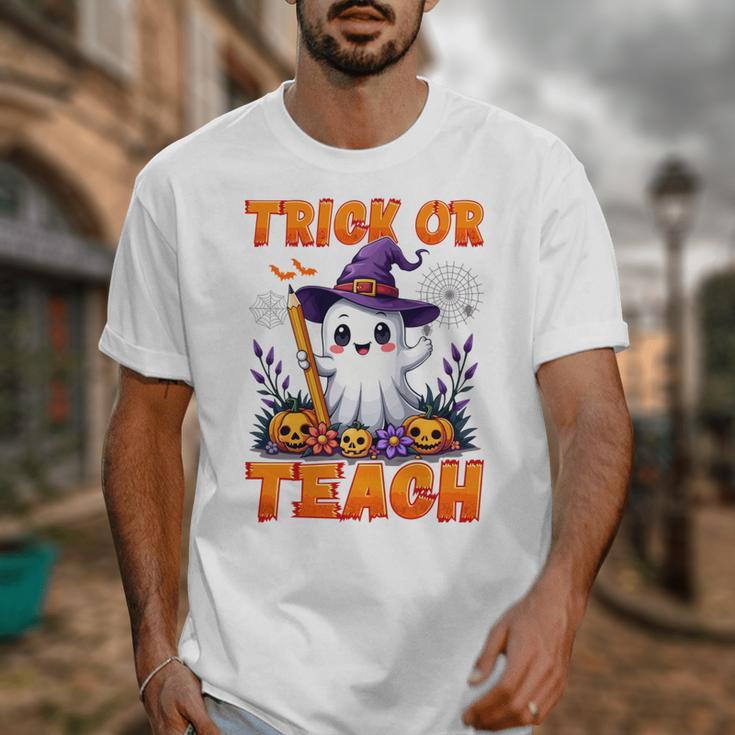 Trick Or Teach Teacher Halloween Ghost Pencil Floral Unisex T-Shirt, funny design Trick Or Teach Teacher Halloween Ghost Pencil Floral Unisex T-Shirt, funny design
