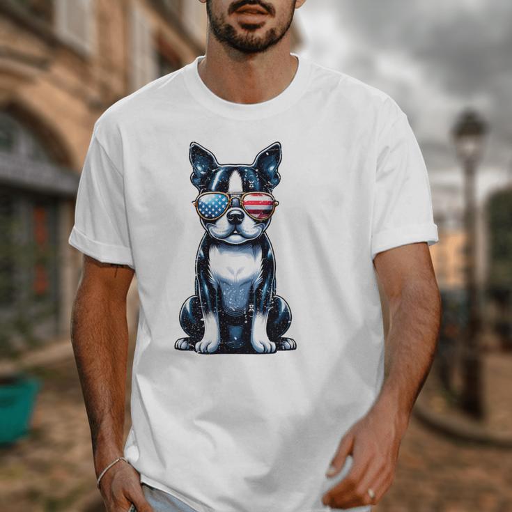 USA Flag Boston Terrier Best Dog Mom Ever 2025 Unisex T-Shirt, Couple Gifts, Mom Gifts, Boston Terrier Mom Gifts, funny design