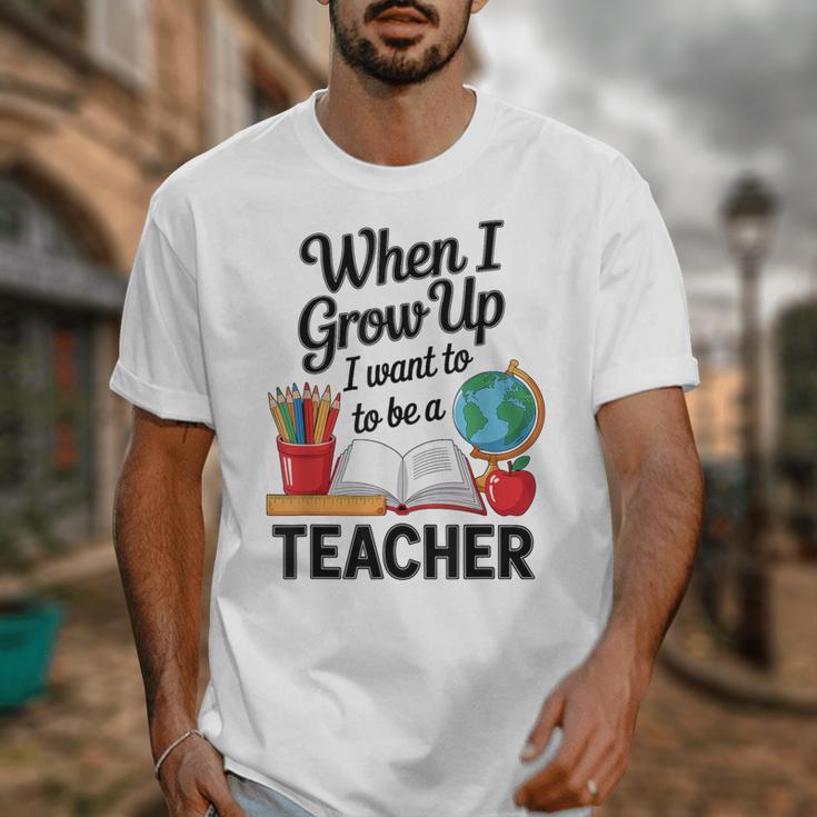 When I Grow Up I Want To Be Teacher Kids Unisex T-Shirt, funny design