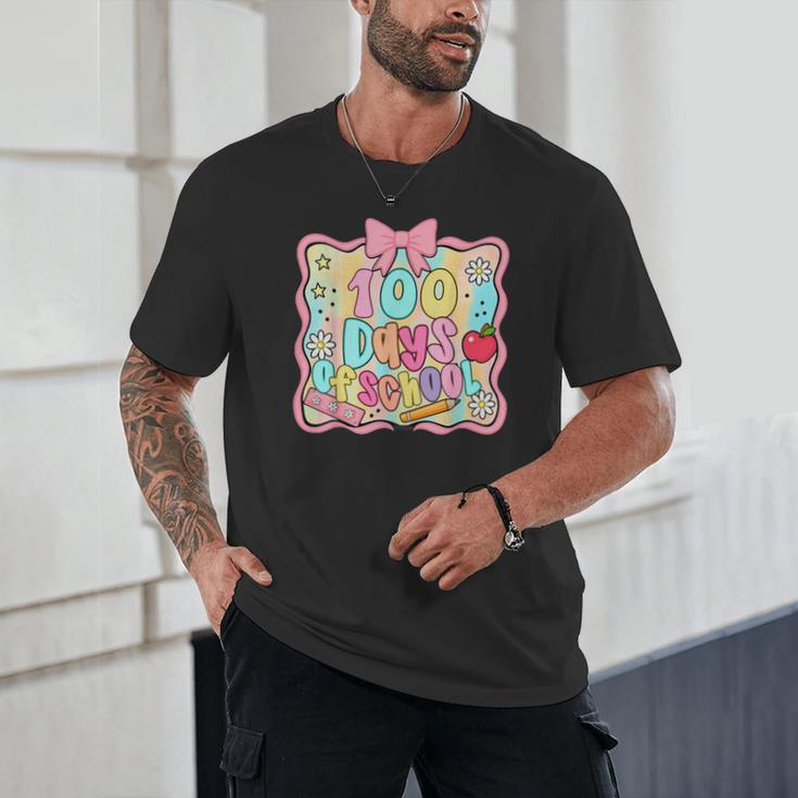 100 Days Of School Preppy 100th Day Of School Teacher Kids Unisex T-Shirt, novelty gifts, funny gifts