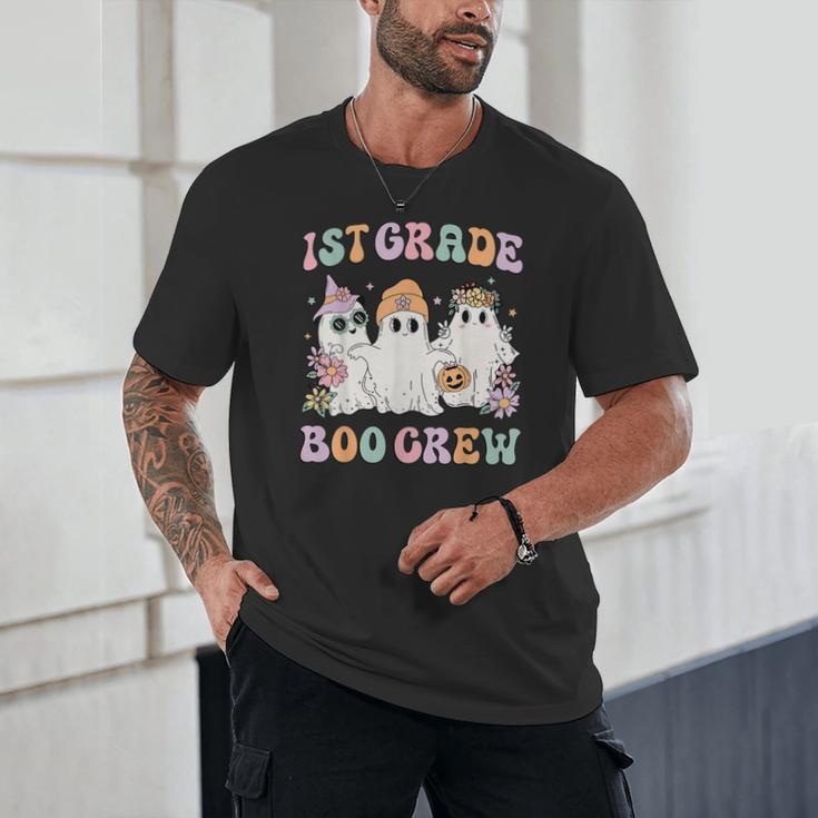 1st Grade Boo Crew Groovy Halloween Floral Ghost Kid Teacher Unisex T-Shirt, novelty gifts, funny gifts 1st Grade Boo Crew Groovy Halloween Floral Ghost Kid Teacher Unisex T-Shirt, novelty gifts, funny gifts