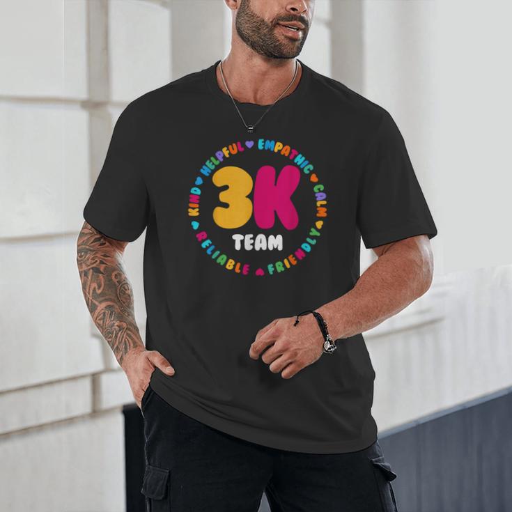 3K Team & Teacher Squad Threes Crew PreK Elementary Team Unisex T-Shirt, novelty gifts, funny gifts